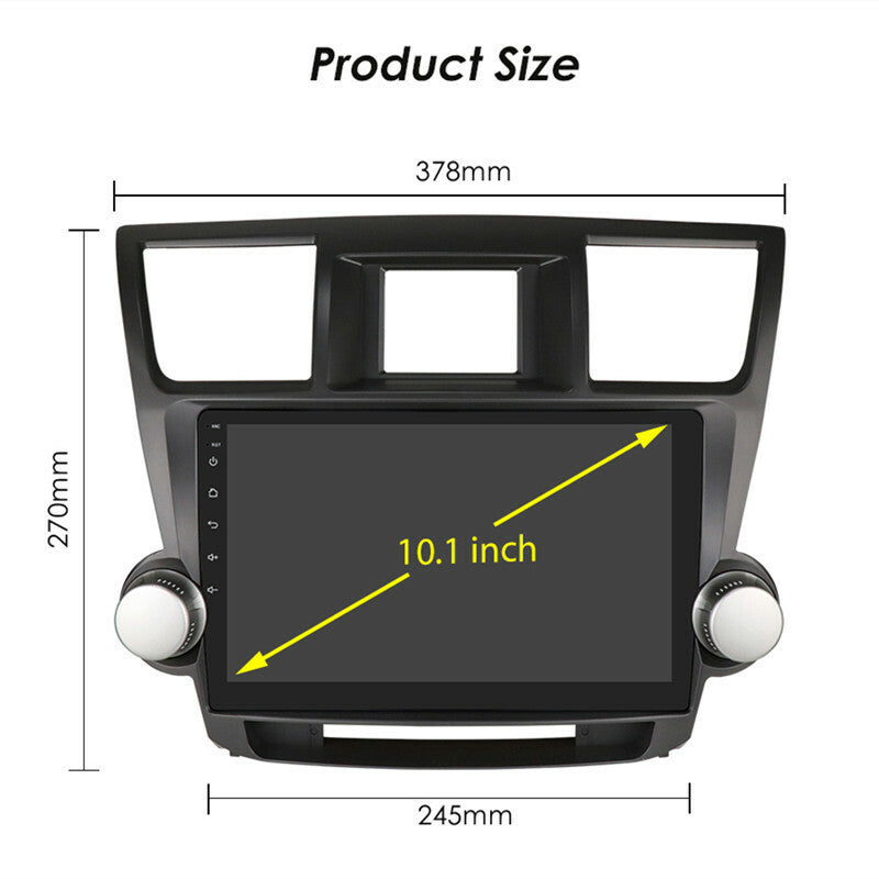 Android 9.1 Car GPS Navigation Player Deckless Stereo for Highlander 08-13 Radio