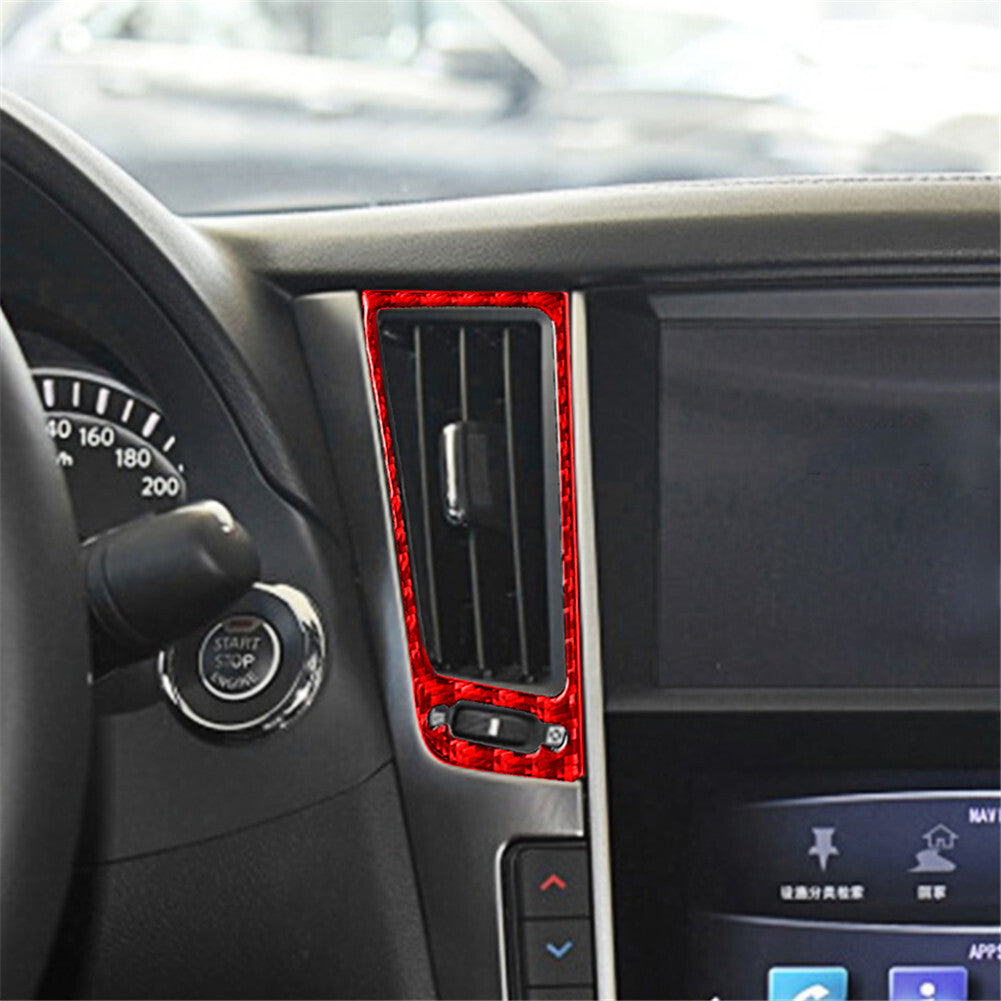 Red Carbon Fiber Air Vent Outlet Panel Trim Fit for Infiniti Q50 Q60 2014-2019