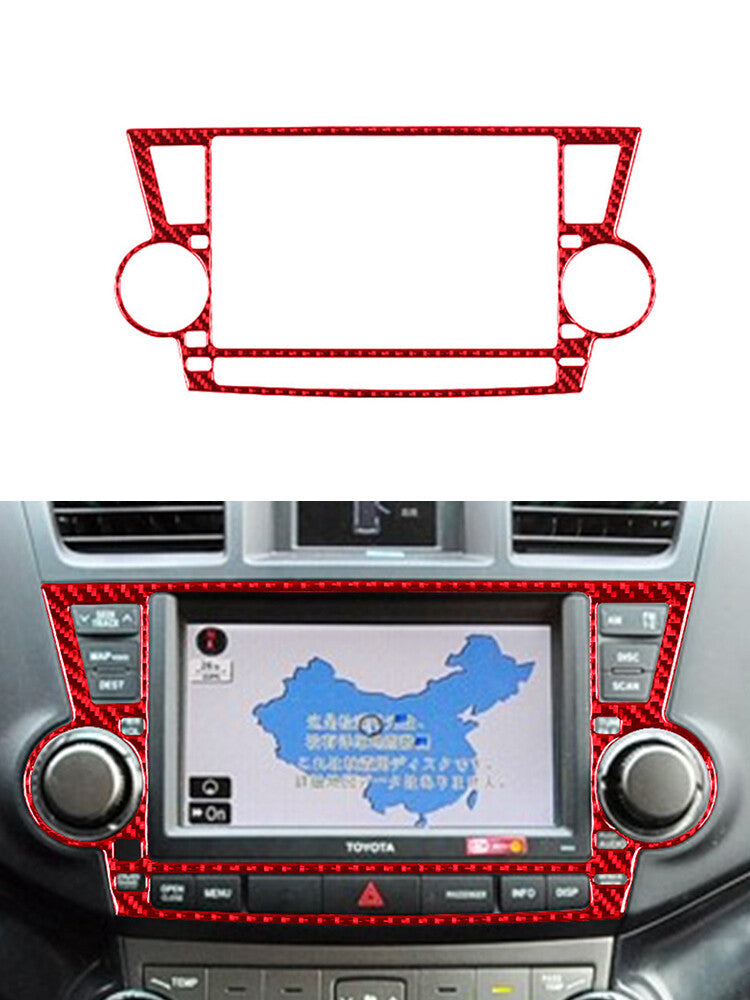 for Toyota Highlander 2008-2013 Central Navigation Display Frame Trim Cover Red