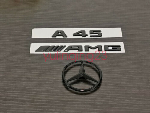 Gloss Black A45 AMG with Rear Star Replacement Pack Badge Sticker W176 Grade A
