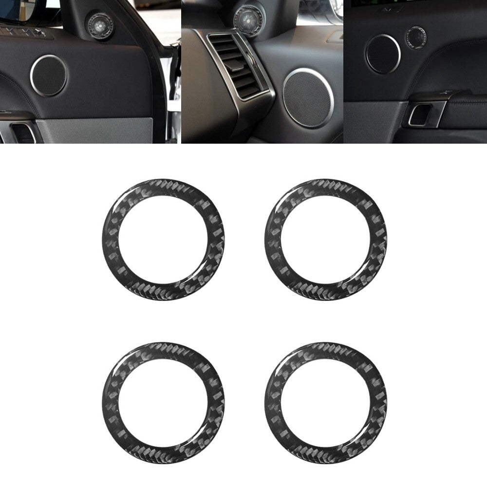 4Pcs Carbon Fiber Small Speaker Cover Trim For Land for Range Rover Sport 2014-2017