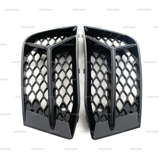 Pair for Audi A3 2017-2020 Fog Lamp Frames Honeycomb Fog Lamp Frame Black