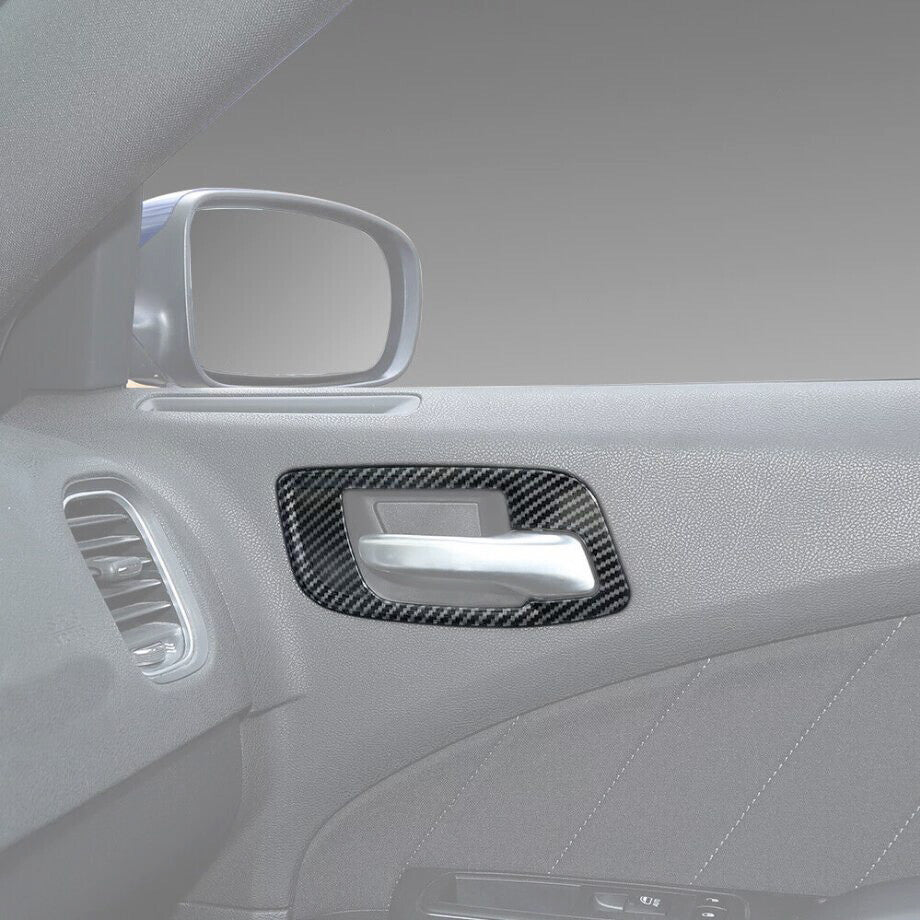 Carbon fiber inner door handle cup cover for 11-23 for Chrysler 300/ for Dodge charger