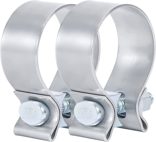 2.5-inch exhaust clips, 2 1/2-inch narrow exhaust muffler with clips, T304