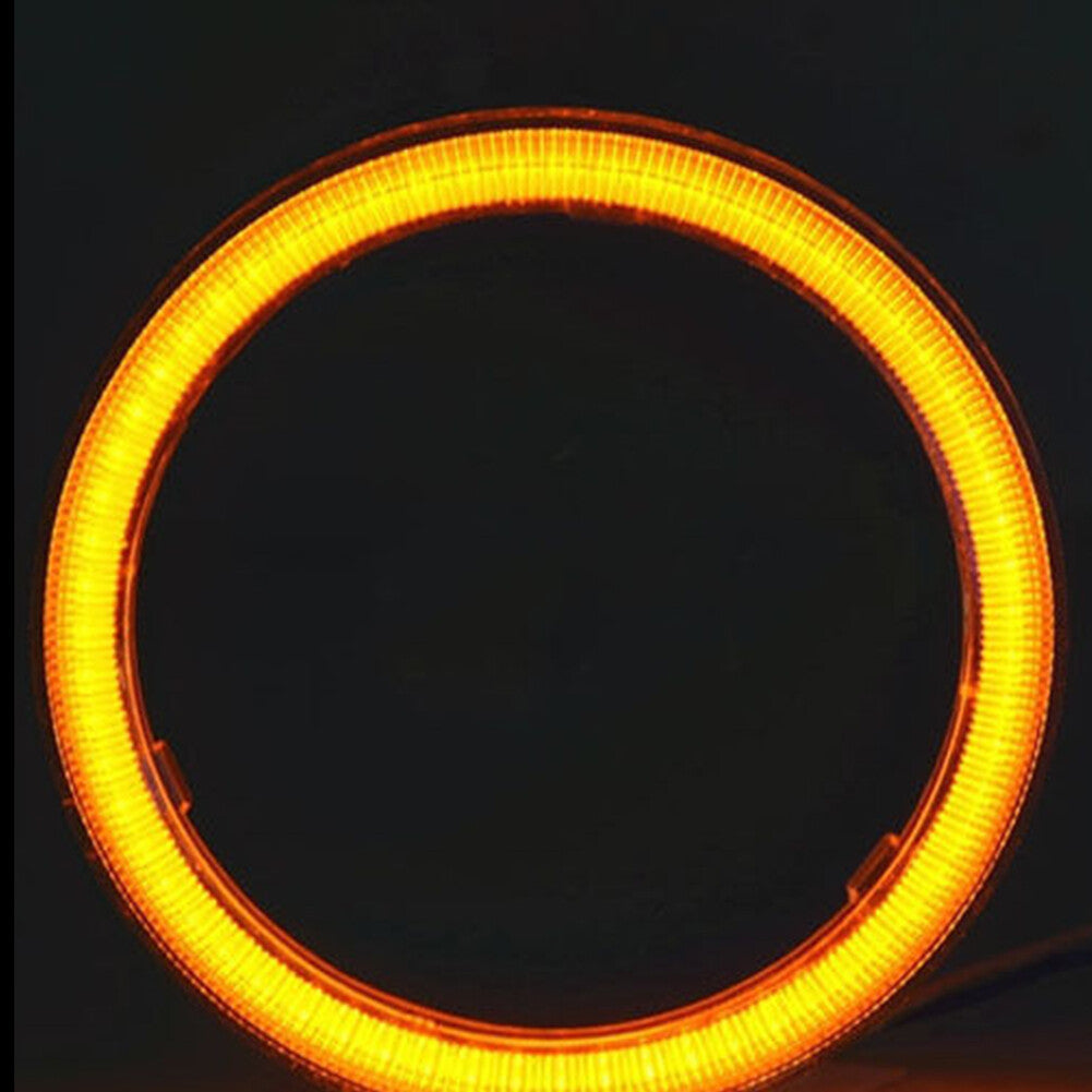 2x 12V 70MM DRL Car Fog Headlight COB Angel Eyes Halo Ring LED Lamp Light Yellow