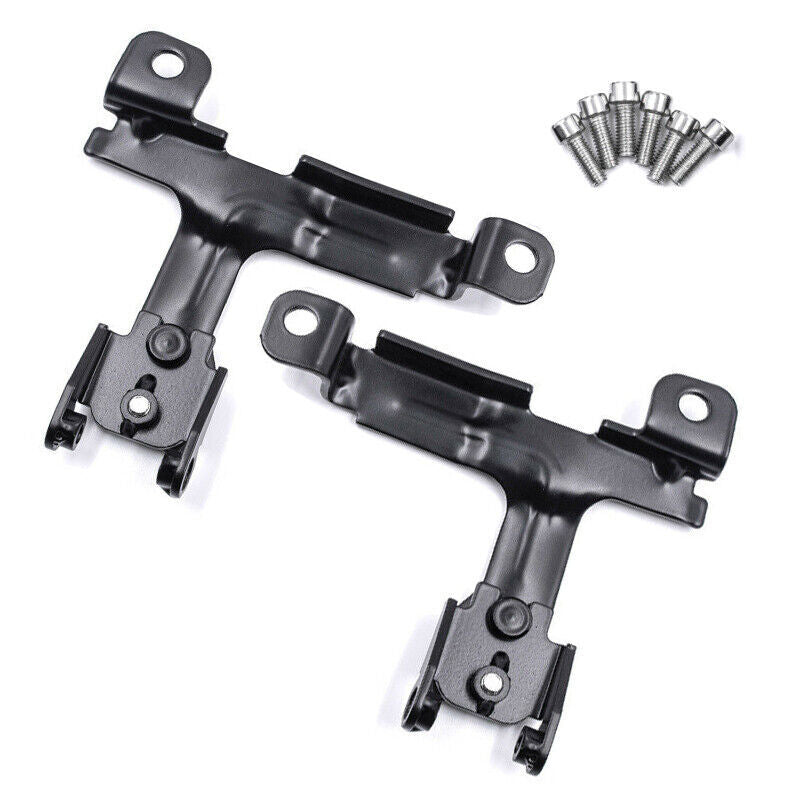 A pair of front grille mounting rally light brackets suitable for 2014 and later for Mini Cooper F55 F56 F57 models.