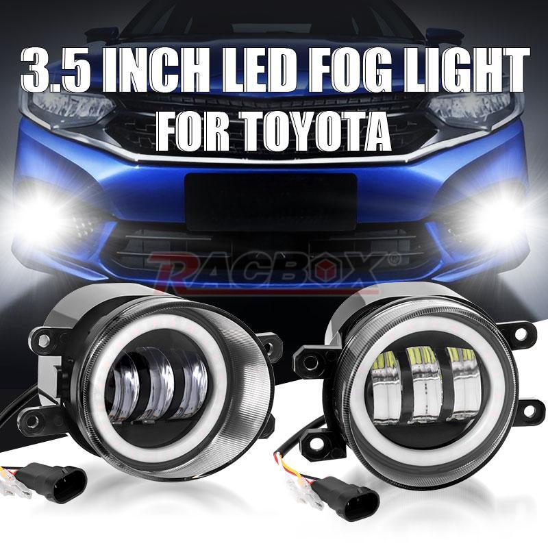 LED Bumper Fog Lights Yellow+White Halo DRL for Toyota for Corolla Tacoma for Camry RAV4