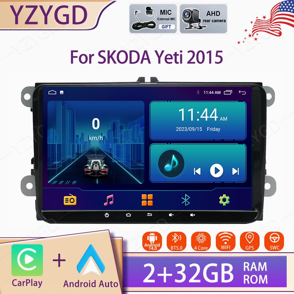 for SKODA Yeti 2015 Android Auto Carplay Car Stereo Radio Screen GPS Navi WIFI