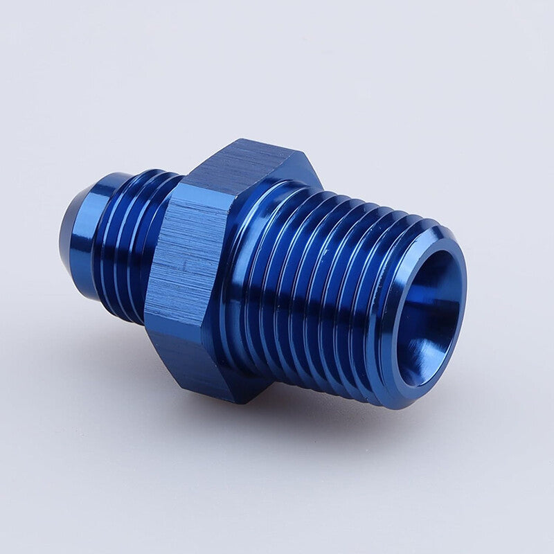 2Pcs 6AN AN6 Male Flare to 3/8 NPT Pipe Thread Fitting Adapter Aluminum Blue
