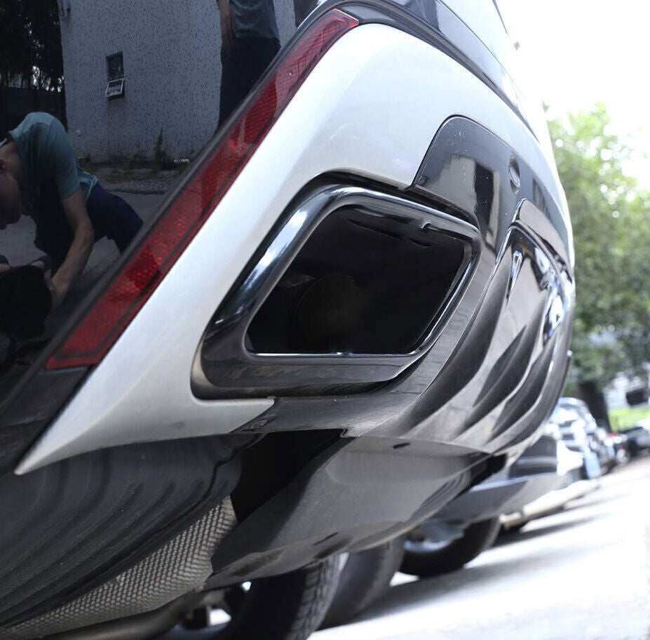 Black Steel Rear Tail Exhaust Tip Pipe Cover New for Range Rover Velar 2017-2023