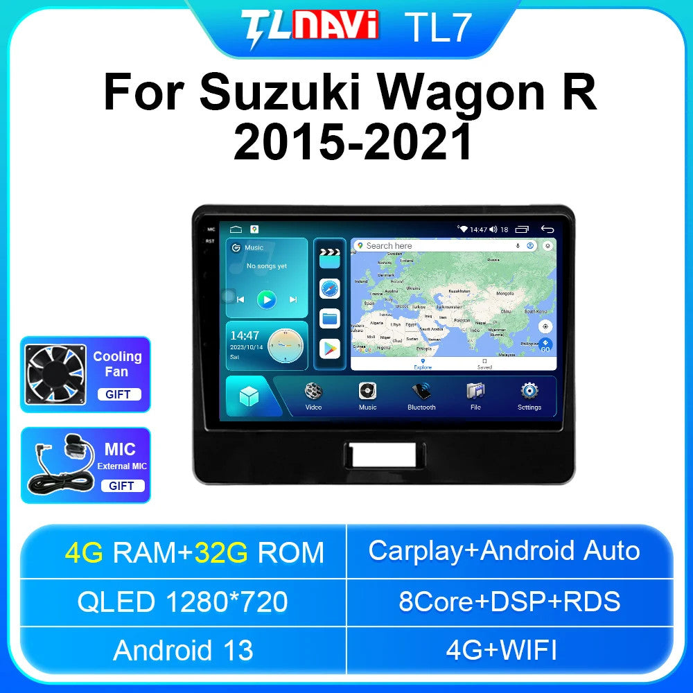 for Suzuki Wagon R 2015-2021 Car Radio Auto CarPlay Multimedia Player GPS Screen