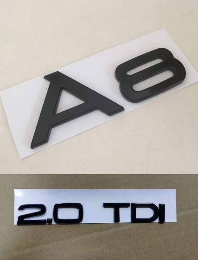 Suitable for Audi for A8 2.0 TDI rear badge, trunk boot badge sticker, lettering, glossy black