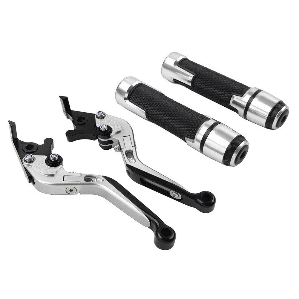 Folding Extendable Brake Clutch Lever Handlebar Grip Set for Kawasaki 650R