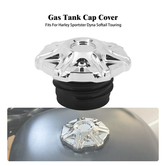 Chrome Gas Cap Fuel Oil Tank Cover Fit for Harley Sportster Softail V-Rod Dyna