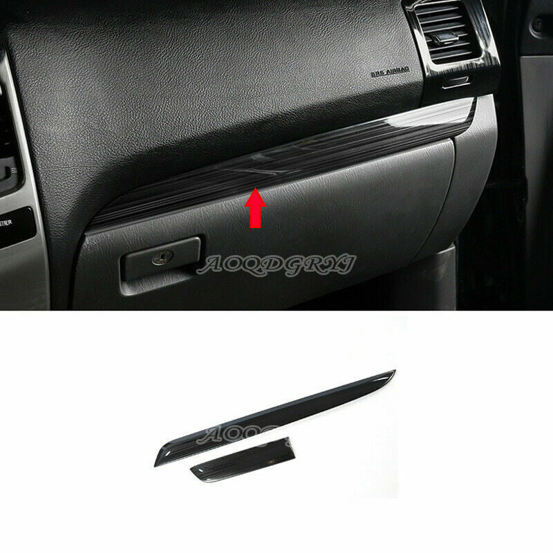 for Toyota Prado 2003-2009 Black Titanium Center Console Strip Cover Trim Set 2x