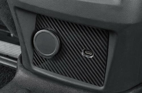 Carbon Texture Steel Rear Cigarette Lighter Panel Trim for Cadillac CT5 2020-24