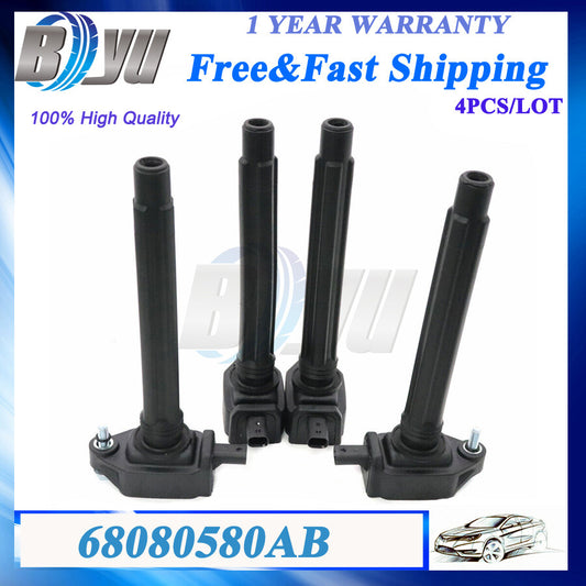 Ignition Coil 4X 68080580AB for 200/ Dart/ 500X/ Cherokee Renegade/ for Ram 2.4L
