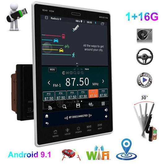 Radio GPS Navi WIFI Bluetooth Vertical Screen 9.5 Android 9.1 2DIN Car Stereo