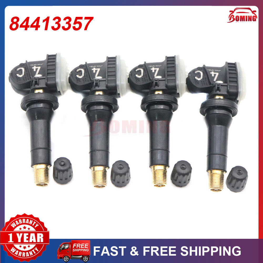 4 new 84413357 Tire Pressure Sensors (TPMS) for GimCity, for Cadillac , for Chevrolet , and for Buick (2018-22-)