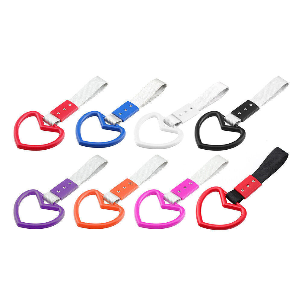 24.5cm Heart JDM Tsurikawa Ring Train Bus Handle Hand Strap Drift Charm Tools