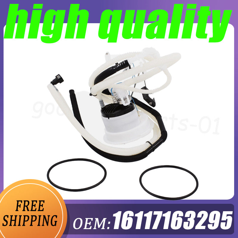 Fuel filter with fuel level transmitter and pressure regulator for BMW 335i, 328i, and 325i.