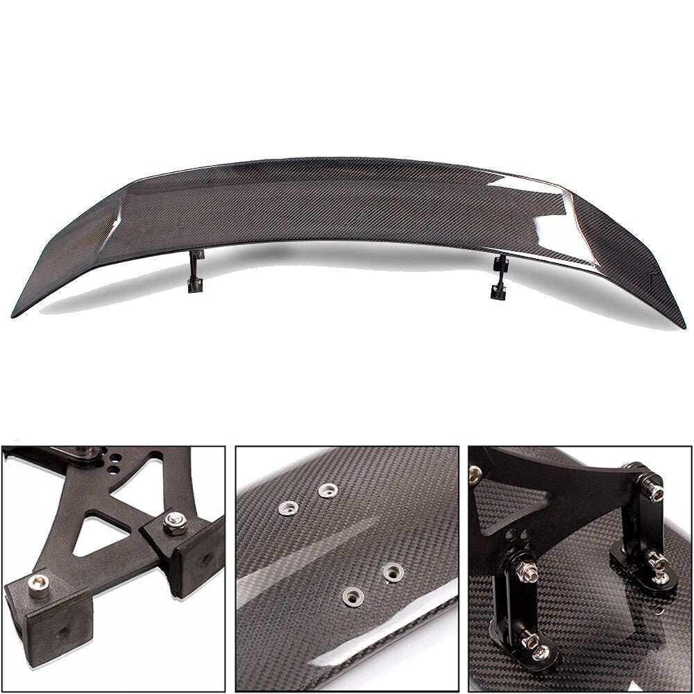 53 Real Carbon Fiber Spoiler Adjustable Spoiler Wings+5inch Legs Mount Bracket