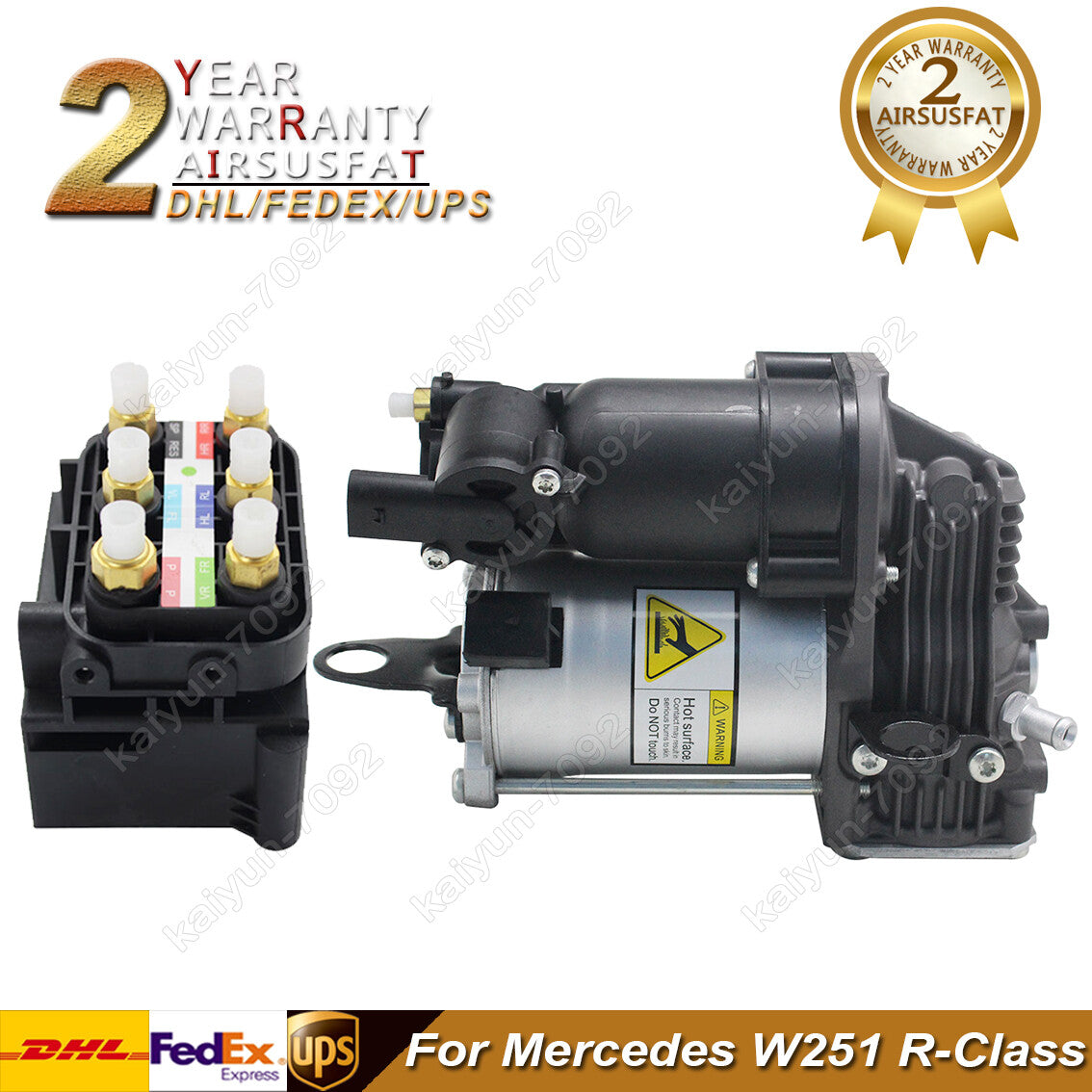 Air Suspension Compressor Pump+ Valve Block for Mercedes W251 R-Class 2513202704