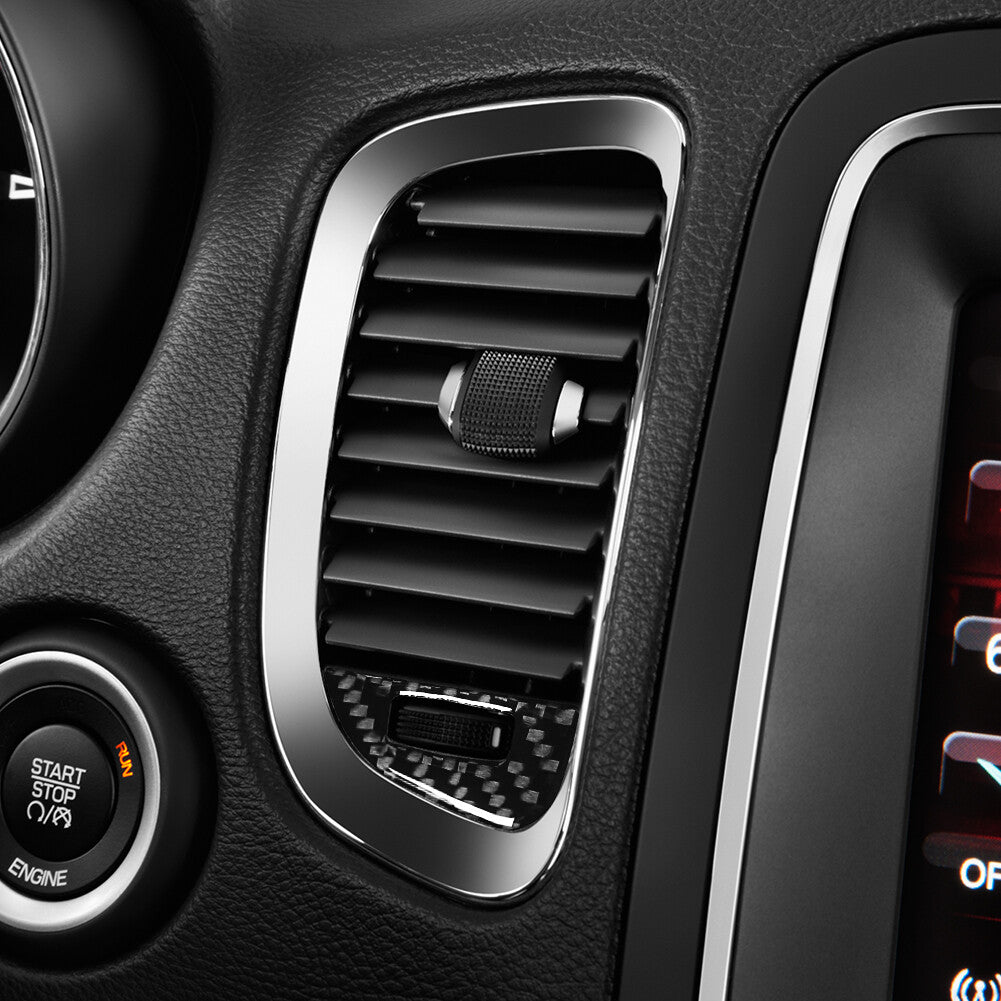 2Pcs Carbon Fiber Center Air Vent Switch Cover Trim for Dodge Durango 2014-2020