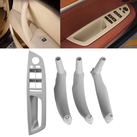 4x Inner Interior Door Pull Handle Trim Cover Gray for BMW X5 E70 X6 E71 E72 LHD