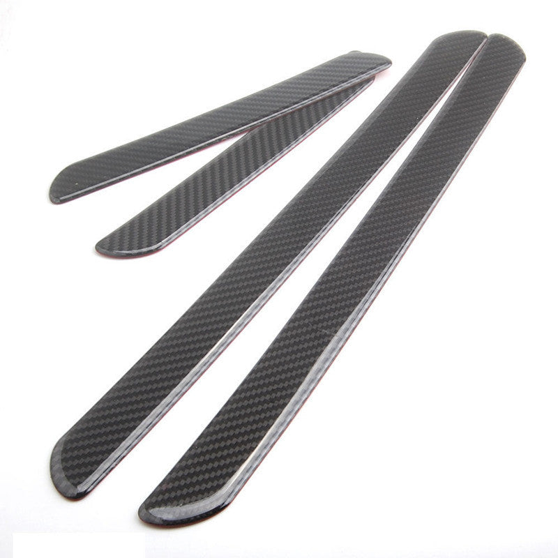 4x Car Carbon Fiber Scuff Plate Door Sill Pedal Cover Panel Step Protector Strip