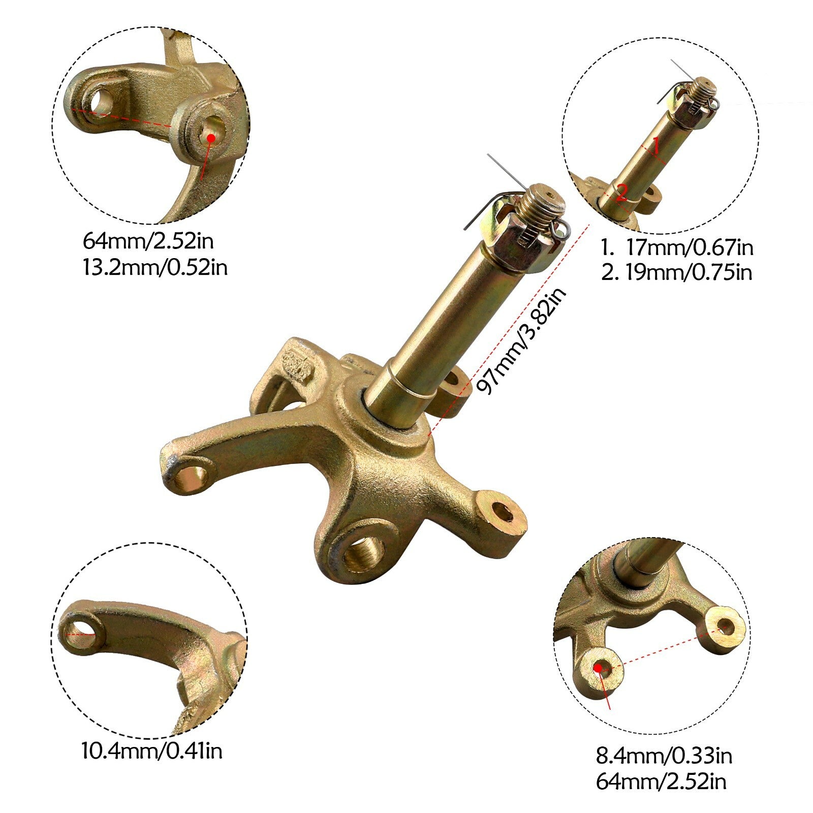 Go-kart front steering joint main shaft tie rod end brake caliper all-terrain vehicle four off-road vehicle