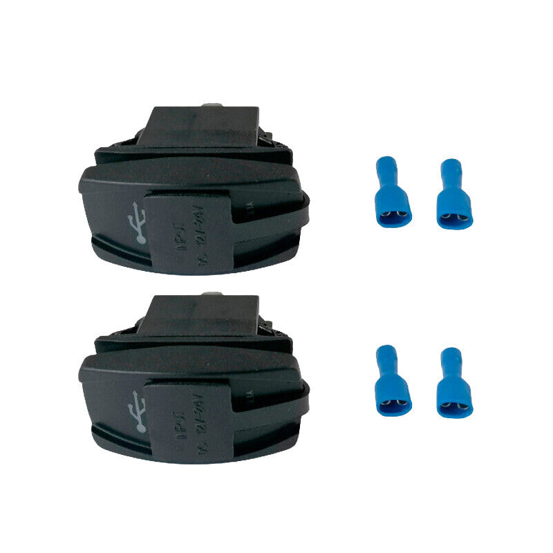 2 PCS 3.1A Dual USB Power for Charger Rocker Switch Blue LED Light Car Boat 12V 24V