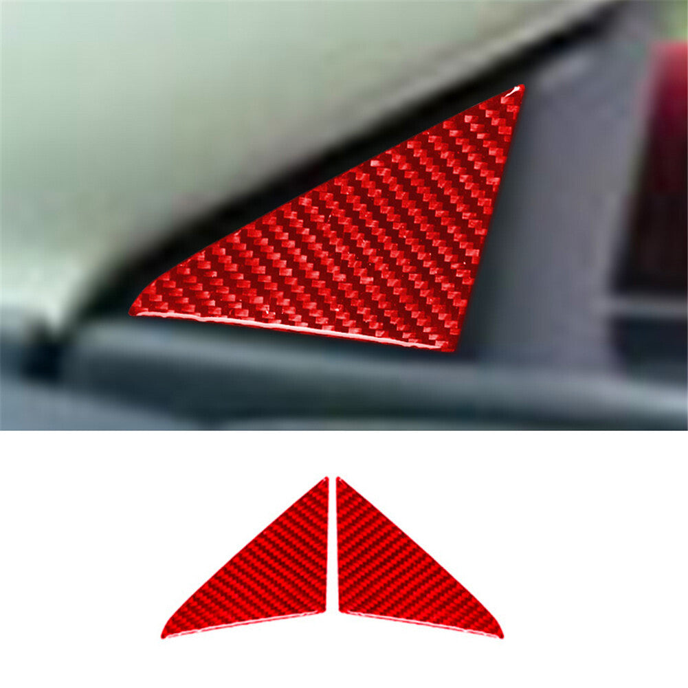 2Pcs Red Carbon Fiber Interior Window Pillar Cover Trim for Chrysler 200 2015-17