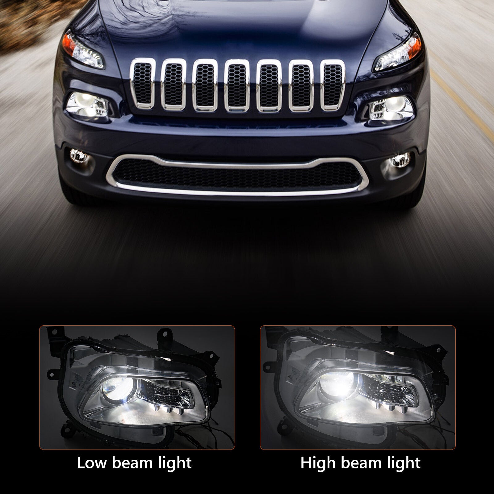 For 2014-2018 for Jeep Cherokee HID/Xenon Projector Headlight Lamp Passenger Right