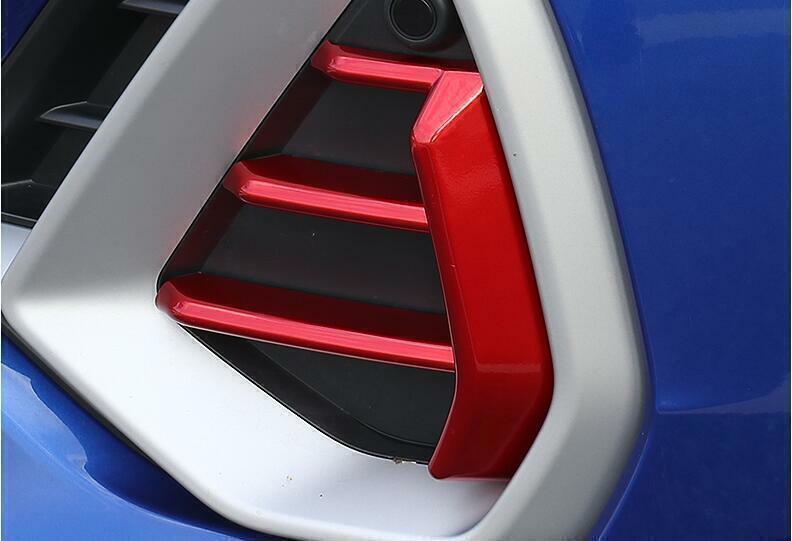 Fit for Audi Q3 2019-2024 ABS Red Exterior Front Bumper Fog Light Frame Trim 2P