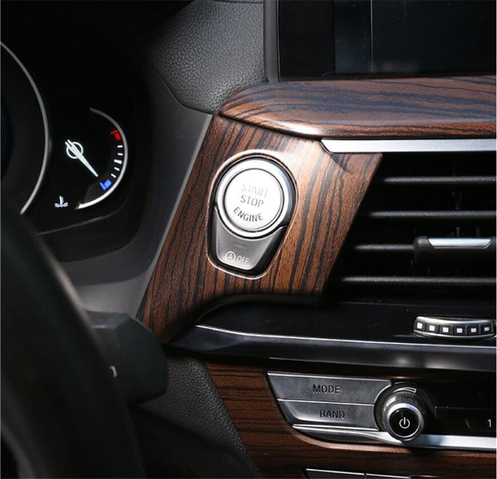 Engine Start Stop Button Panel Cover for BMW X3 G01 X4 G02 2018-22 ABS Pine Wood