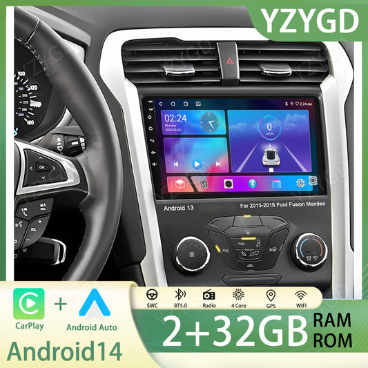 for Ford Fusion Mondeo 2013-2016 Android 14 Carplay GPS Navi Car Stereo Radio BT