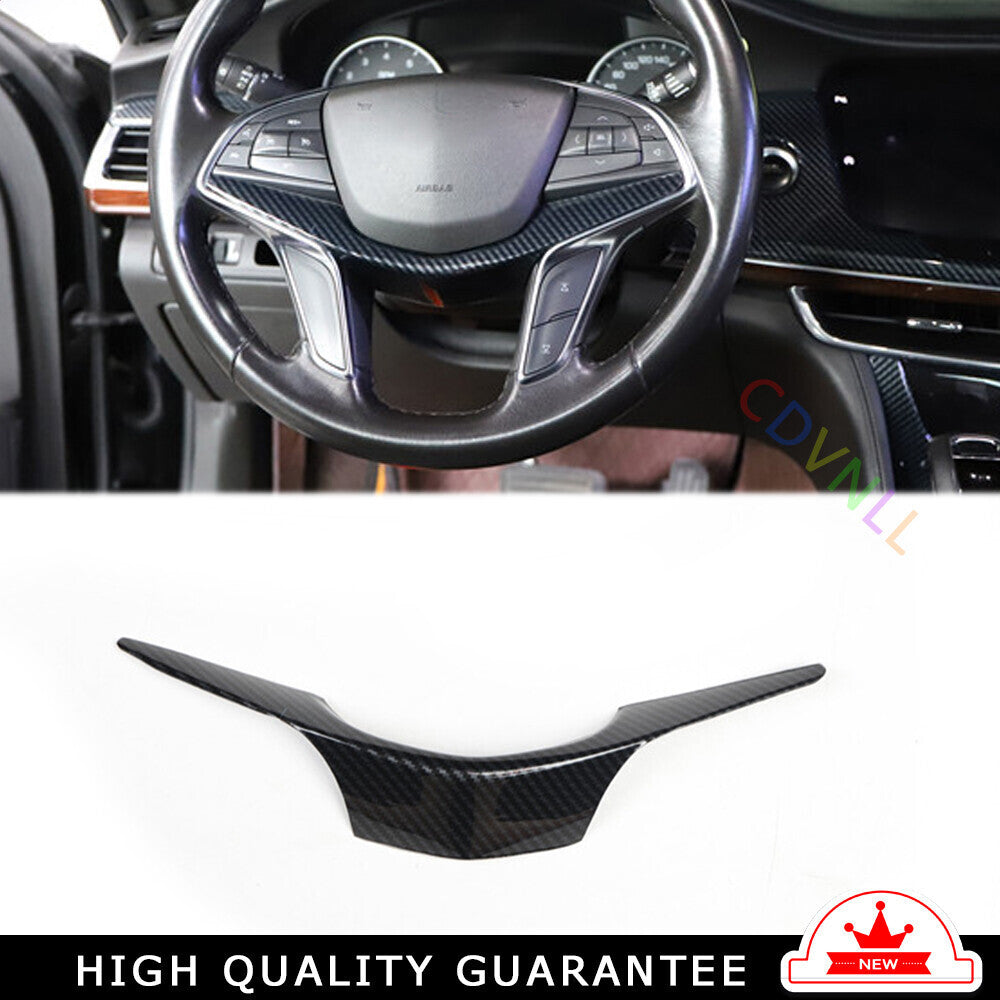 for Cadillac CT6 2016-2020 Carbon Fiber Inner Steering Wheel Strip Cover Trim 1P