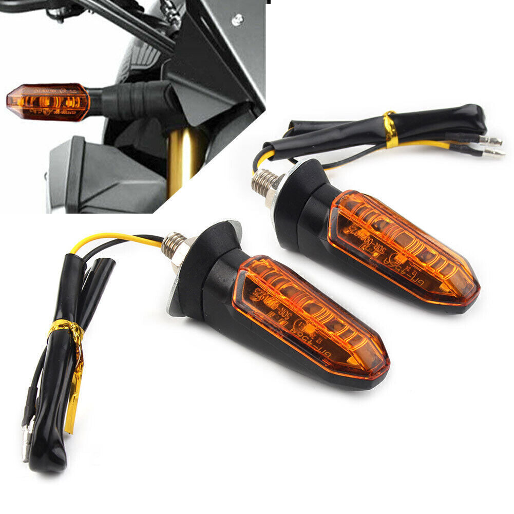 2X Universal Motorcycle LED Turn Signal Indicator Amber Blinker Light Lamp Amber