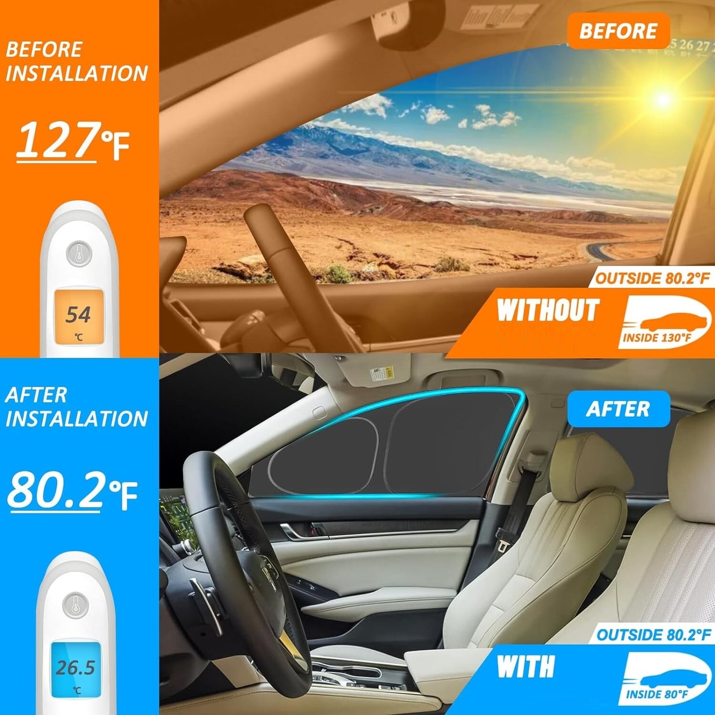 6x For 2020-2024 for Tesla for Model Y Accessories Side Window Sun Shade Privacy Cover