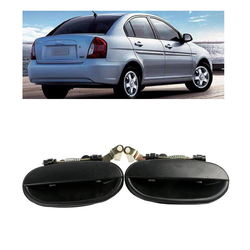 2Pcs Rear Left Right Outside Door Handle Black For Accent 1995-1999