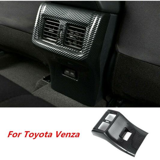 for Toyota Venza 2021-2023 Carbon Look Rear Air Outlet Anti-Kick Vent Cover trim