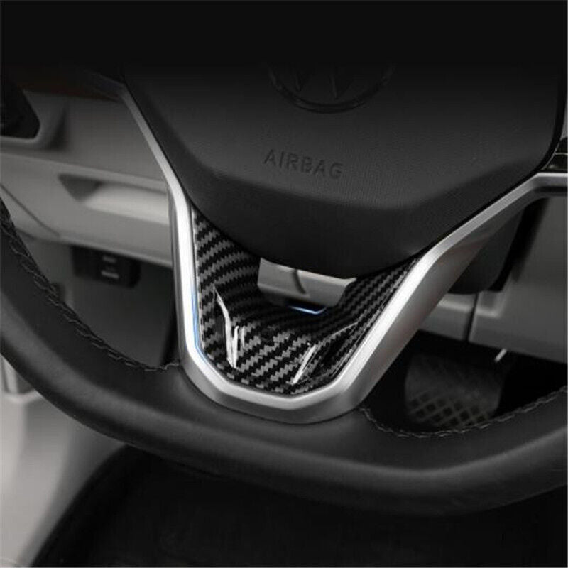 Carbon Fiber Car Steering Wheel Decor Cover Trim for Volkswagen ID.4 2021-2023