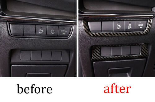 for Mazda 3 Axela 20-21 Carbon Fiber Steel Headlight Switch Button Frame Trim