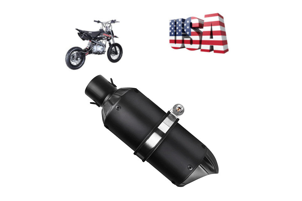 Universal 1.5-2 Motorcycle Short Exhaust Muffler fits most motorcycles, (Black)