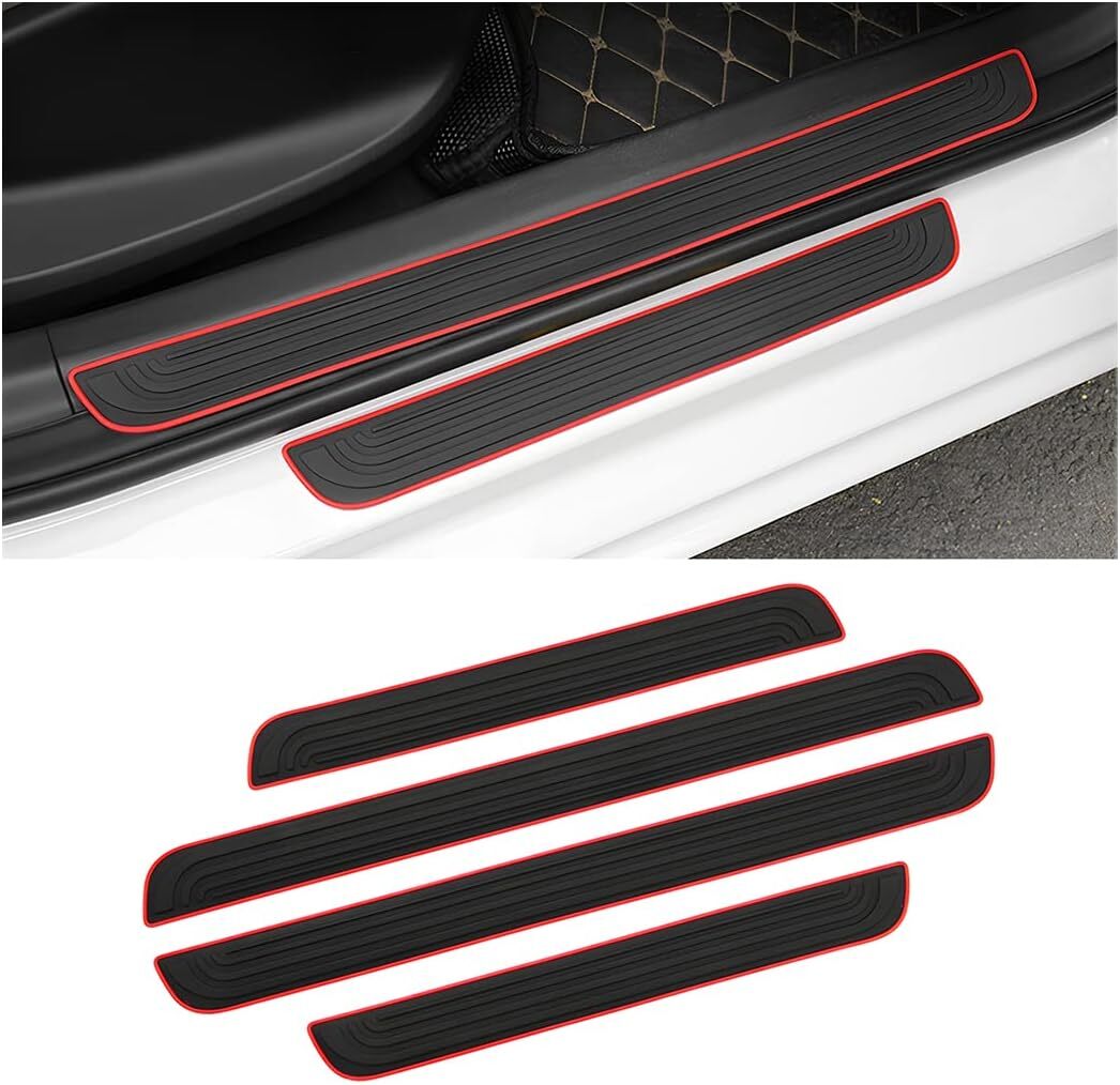 4pcs PVC Soft Rubber for Toyota Car SUV Door Scuff Sill Cover Panel Protectors