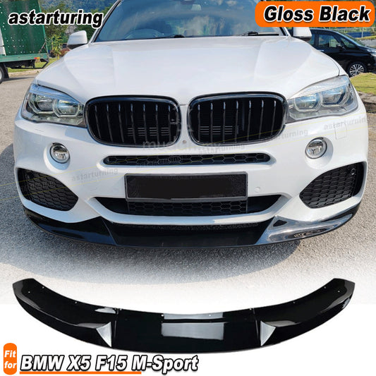 Fit for BMW X5 F15 M-SPORT 2014-2018 Gloss Black Front Bumper Lip Chin Spoiler