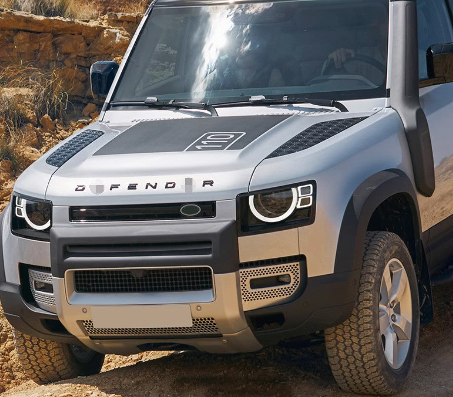Waterproof Hood Sticker Front Engine for Land Rover for Defender 110 2020-2023 Black