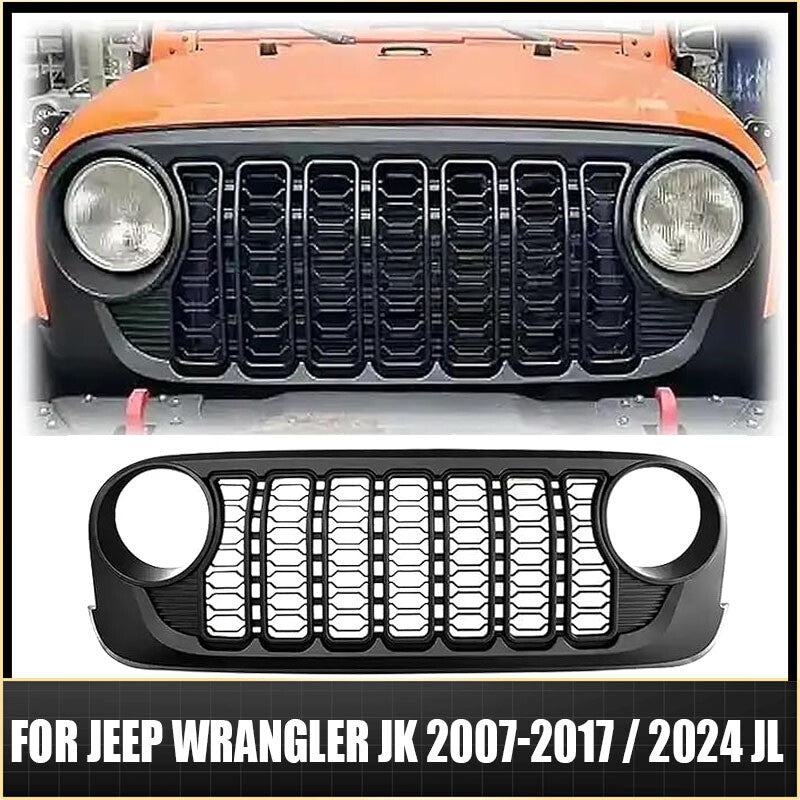for Jeep for Wrangler JK 2007-2017 2024 JL Front Grill Bumper Mesh Grille
