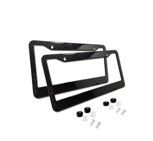 Suitable for Subaru license plate frame cover caps, trunk black carbon fiber